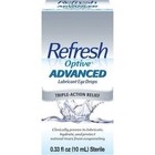 Refresh Optive Advanced Lubricant Eye Drops Triple Action Relief 0 33oz 12 Pack