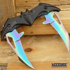 Dual Blade Hunting Knife Double Blade Pocket Flip Knife Camping Knife Edc Gear