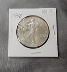 1998 American Silver Eagle Coin Bu 1 Oz Us  1 Dollar Uncirculated From Mint Roll