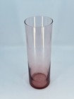 Vintage Libbey Amethyst Pink Glass Vase Tall Cylinder Shape Hand Blown 10 h