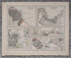 1905 Map South Argentina Falkland Islands Patagonia Valparaiso Rio Buenos Aires