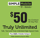 Simple Mobile  50 Refill Plan Direct