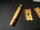 Vtg Gillette 17567 Gold Tone Open Comb Safety Razor