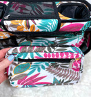 Universal Stroller Organizer Insulated Cupholder Detachable Bag Strap Leaf Print