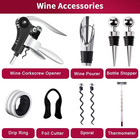 Mixi 9pc Wine Opener Set W  Corkscrew  Foil Cutter  Thermometer  Stoppers   More