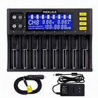 18650 Battery Charger 10-bay Lcd Display Fast Charging For Li-ion Rechargeable C
