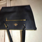 Coach Women   s Black Pebbled Zip Top Tote W  Front Zip Pocket Gold Hardware