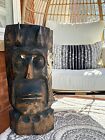 Vintage Rare Hand Carved Wood Polynesian Tiki Tribal Wall Mask Oceanic Arts Xl