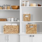 Set Of 3 Storage Baskets W Handles  Woven Hyacinth Wicker Nesting Bin Organizers