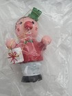 2 Vintage Wooden Painted Christmas Ornaments Clown Boy Balloons Taiwan Nos