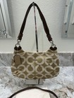 Coach Beige ivory Signature Logo Shoulder Bag Madison Op Art With Dust Bag