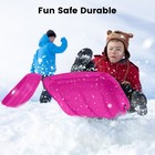 3ft Pink Snow Sled Downhill Plastic Winter Toboggan Sled With 16 5ft Pull Rope