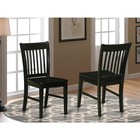 Norfolk Dining Chair Wood Seat Black Finish  Set Of 2