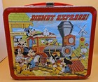 Vintage  walt Disney Express  Metal Lunch Box   Thermos - Made In Usa - Read Des