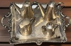 Vintage Peru 925 Sterling Miniature Tea Set Tray Teapots Creamer Sugar 37 2g