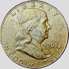 1963 D Franklin Half Dollar 50   - 90  Silver - Nice Original Silver Coin  