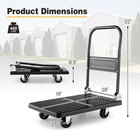 Push Cart Folding Dolly Platform Hand Truck W 360   Swivel Wheels 440lbs Capacity