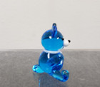 Vintage Hand Blown Glass Teddy Bear Blue Collectibles Miniature 1 5 In