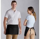 Waist Apron With 3 Pockets - Black Waitress Waiter Server Short Aprons