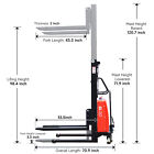 Semi-electric Pallet Stacker 3300 Lbs Capacity 98  Lift Height Adjustable Forks