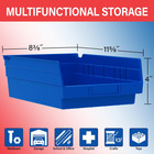 30150 Plastic Shelf Bins  Heavy Duty Storage Bins For Garage  Closet  And Drawer