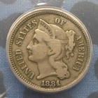 1881 Anacs Vf 35 Nickel Three Cent Piece  Nickel 3-cent Piece  Usa 3c Coin