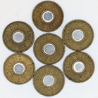 Lot Of 7 New York City Transit Authority  Bullseye Fare Tokens Free Shipping
