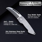 Dolmifapro Small Folding Mustache Comb  Metal Beard Comb For Men Edc Pocket M   
