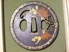 Beautiful Chrysanthemum Flower Design     Tsuba Edo Era Tsuba Antique