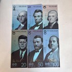 6pcs Us 1 5 10 20 50 100 Dollars Polymer Banknotes Set Collectibles In Envelope