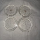 Crystal Glass Coaster Set With Box Vintage Czechoslovakia 3 1 2  Clear Etched
