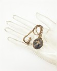 Antique Enamel Seed Pearl Cross Mourning Memory Victorian Hair With Chain Gold 
