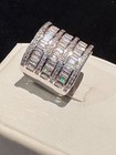 Baguette   Round Wide Aaaaa Cubic Zirconia Cocktail Ring Size 9 Free Shipping