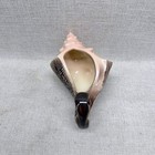 Vintage Ceramic Conch Shell Planter Pink Brown Seashell Gravy Boat Nautical