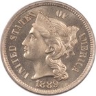 1889 Proof Three Cent Nickel - Pcgs Pr-66  Superb  Cac Approved 