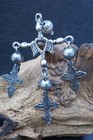 Yalalag Cross Antique Mexican Solid Silver Pendant  46 83grams   5 45 Long