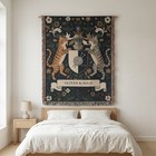 Personalized Two Cats Crest Woven Cotton Blanket   Multi Cat Family Gift