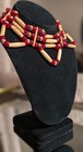 Vintage Native American Choker Necklace Handcrafted W  Bone brass   Trade Beads 