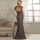 O-neck Cap Sleeve Mermaid Mother Of The Bride Dress Beaded Applique Evening Gown