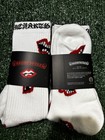 Chrome Hearts Logo Graphic Crew Socks White red black Size L Mid Calf 1 Pair