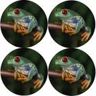 Tree Frog Toad Amphibian Drink Coasters Polyester Top Rubber Bottom Setof4 New