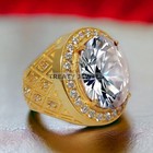 Moissanite Oval Cut With 14k Yellow Gold Ring For Men s  794  