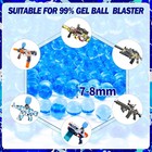 10 000 Gel Blaster Ammo Water Beads - 7-8 Mm - Individual Small Packets - Purple