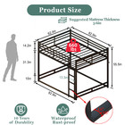 Queen Size Metal Loft Bed Kids Teens Ladder Space Saving Heavy Duty 330lbs