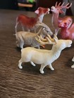 6 Vtg Celluloid Hollow Animals Japan Reindeer Camel Goat  condition Issues  