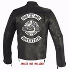 Custom Embroidered 3 Pc Mc Rocker Patch Set Top Bottom Center Motorcycle Wht blk