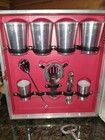 Vintage Retro Portable Travel Cocktail Bar Set Hard Case W key   Accessories 