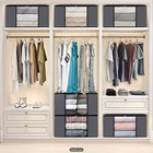 3pcs Large 60l Closet Organizer Foldable Fabric Storage Box Bin Clothes Bedroom