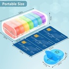 Serfeymi Weekly Pill Organizer 2 Times A Day Travel Medicine A-clear rainbow 