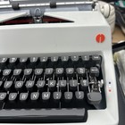Vtg Olympia Sm9 Deluxe Portable Typewriter White Body  Black Keys Tested exc  